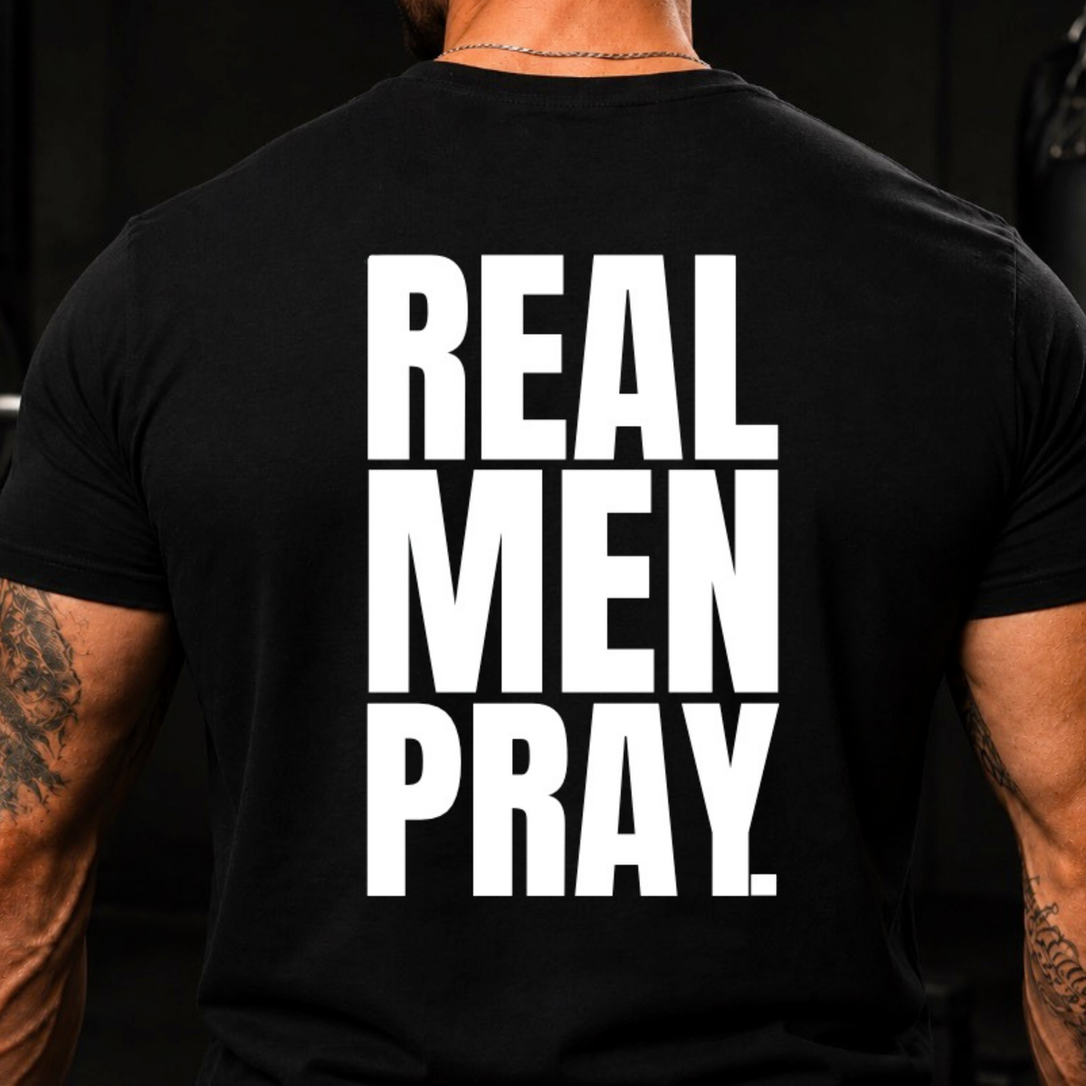 Real Men Pray Christian T-Shirt for Men – Gildan Softstyle Tee