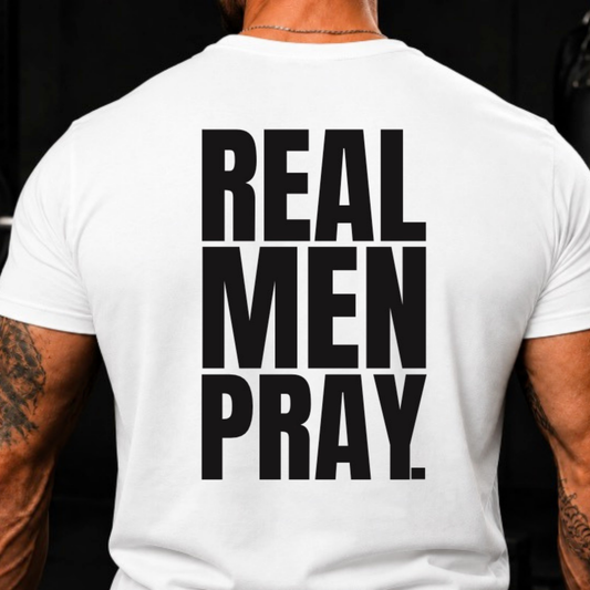 Real Men Pray Christian T-Shirt for Men – Gildan Softstyle Tee