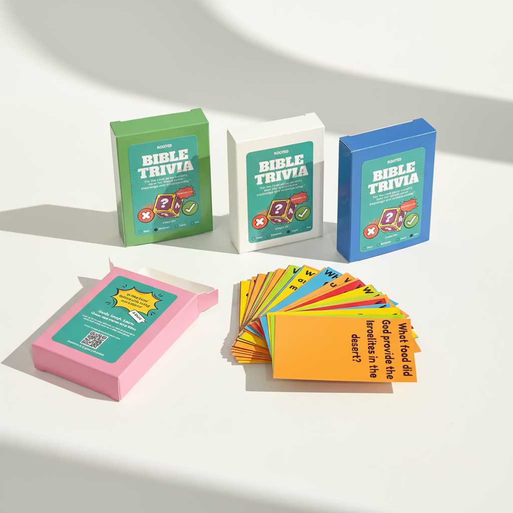 Bible Trivia Card Game – Christian Family & Youth Group Bible Study Game (4 Levels)