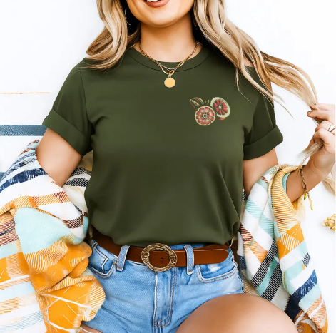 Rooted “Taste and See” Psalm 34:8 Christian T-Shirt for Women – Fruit Graphic Tee, Vintage Aesthetic Shirt, Faith Apparel Gift