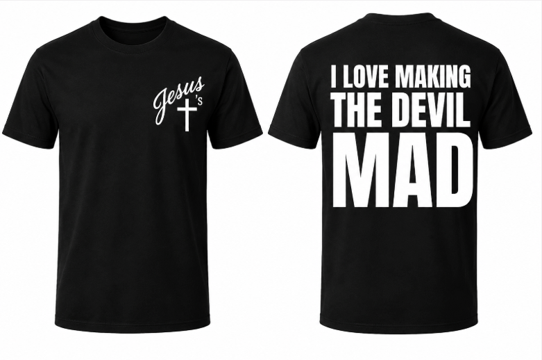 I Love Making the Devil Mad Christian T-Shirt for Men – Gildan Softstyle Tee