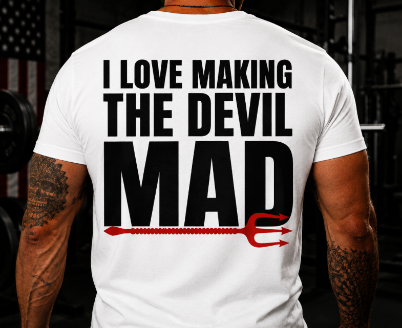 I Love Making the Devil Mad Christian T-Shirt for Men – Gildan Softstyle Tee