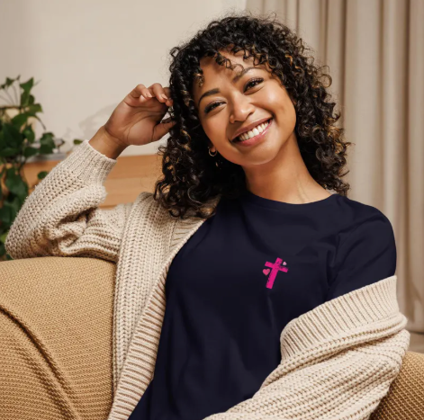 Rooted “We Love Because He First Loved Us” 1 John 4:19 Christian T-Shirt for Women – Faith Shirt, Scripture Tee, Christian Gift