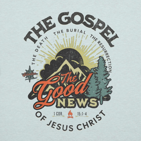 Rooted “The Gospel – The Good News of Jesus Christ” Christian T-Shirt for Men – 1 Corinthians 15:1-4 Faith Shirt, Scripture Tee, Christian Gift