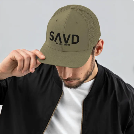 Rooted “SAVD” Christian Hat – Richardson 112 Snapback Trucker Cap, Saved by His Blood Faith Hat, Christian Gift
