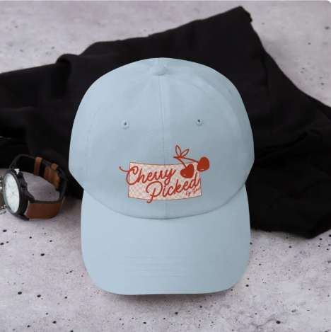 Rooted “Cherry Picked” Aesthetic Hat – Women’s Boutique Baseball Cap, Cute Graphic Hat, Christian Lifestyle Apparel