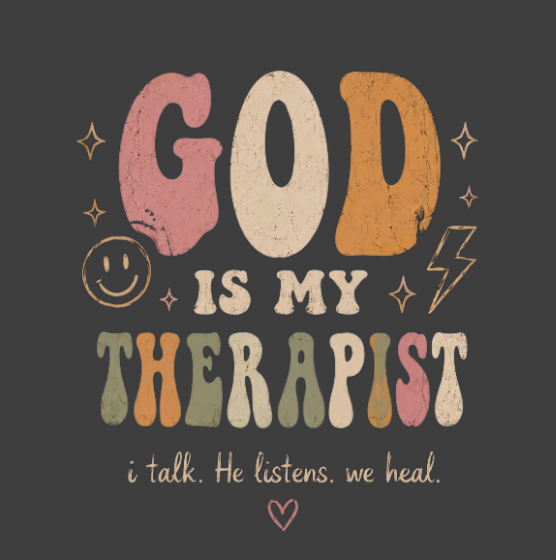 God Is My Therapist Christian T-Shirt for Women – Pepper Comfort Colors Tee