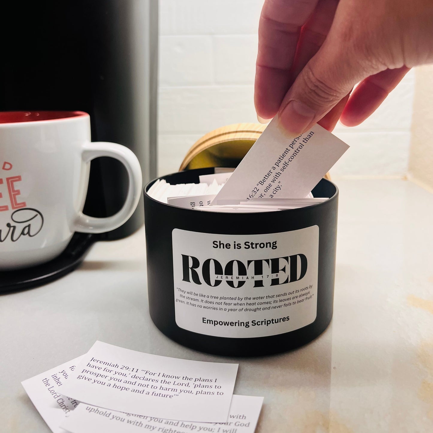 She is Strong Scripture Jar