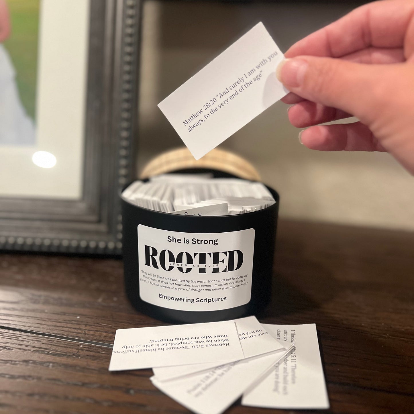 She is Strong Scripture Jar